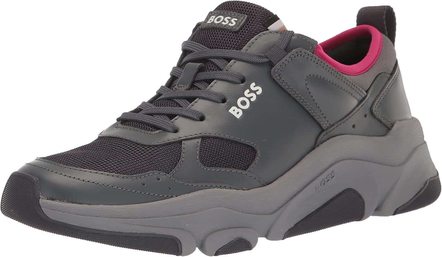 Мужские кроссовки BOSS Running Style из мягкой кожи, Pebble Grey/Dark Lead
Мужские кроссовки BOSS Running Style из мягкой кожи, Pebble Grey/Dark Lead