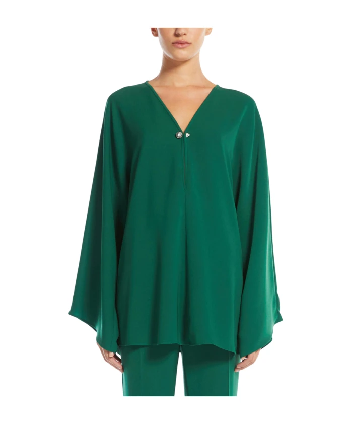 Элегантная блузка с V-образным вырезом и рукавами-кимоно. Max Mara, зеленый
Элегантная блузка с V-образным вырезом и рукавами-кимоно. Max Mara, зеленый