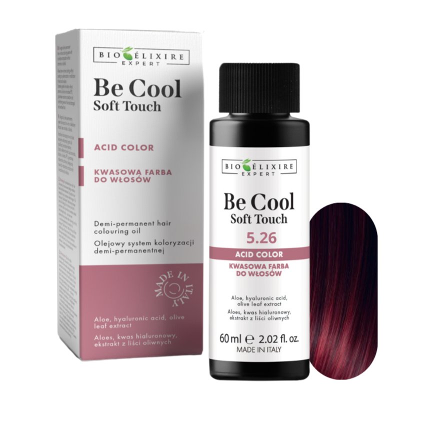 BIOELIXIRE Кислотная краска для волос Be Cool SOFT TOUCH - 5.26 Светло-красный ирисовый каштан - 60 мл
BIOELIXIRE Кислотная краска для волос Be Cool SOFT TOUCH - 5.26 Светло-красный ирисовый каштан - 60 мл