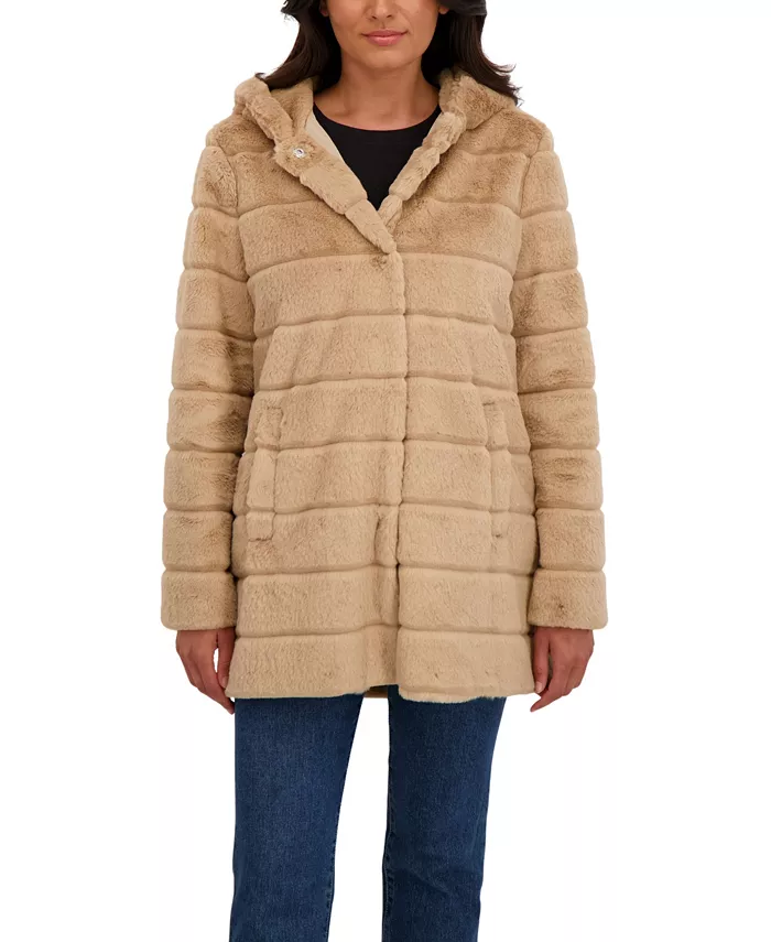 Женская шуба из искусственного меха с капюшоном и гофрированным узором Sebby Collection, коричневый/бежевый
Женская шуба из искусственного меха с капюшоном и гофрированным узором Sebby Collection, коричневый/бежевый