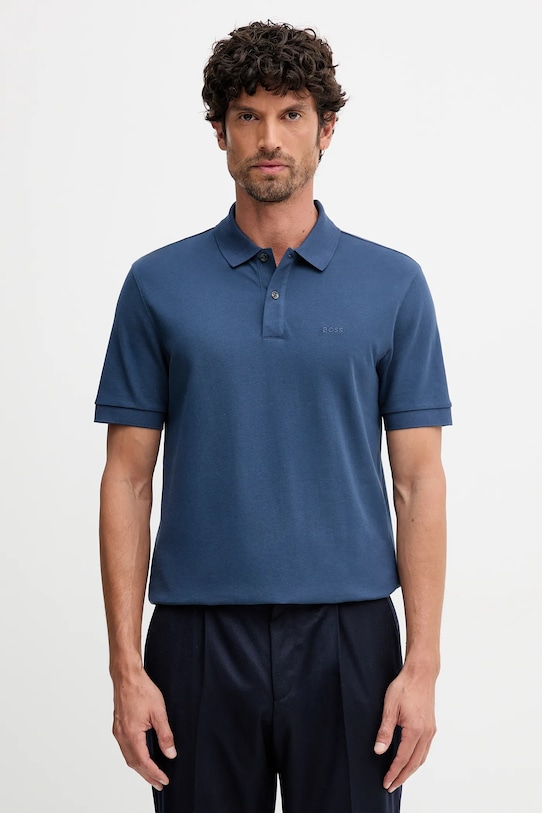 Хлопковое поло Boss, синий
Хлопковое поло Boss, синий
