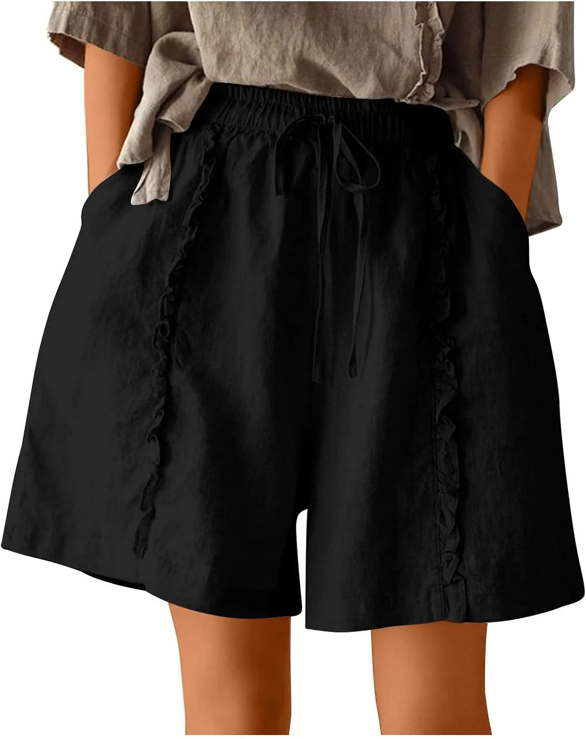 Бермуды женские Linen Pleated Jacquard с высокой талией и шнурком Shiyingl
Бермуды женские Linen Pleated Jacquard с высокой талией и шнурком Shiyingl