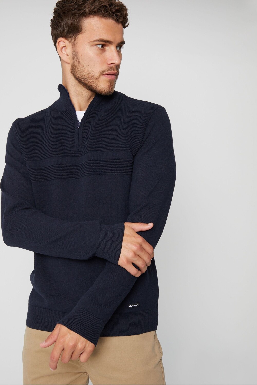 Джемпер с застежкой молнией 1/4, связанный резинкой Threadbare, синий
Джемпер с застежкой молнией 1/4, связанный резинкой Threadbare, синий