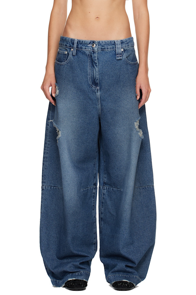 Simone Rocha Синие джинсы-«лужи» с широкими штанинами и декором
Simone Rocha Синие джинсы-«лужи» с широкими штанинами и декором