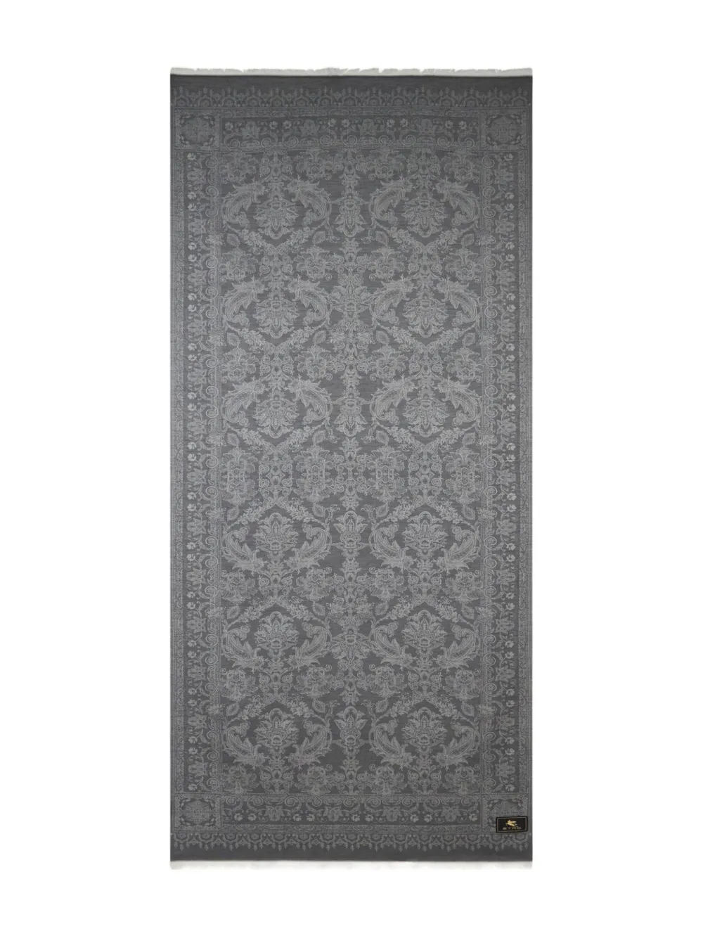 Шарф с бахромой и узором пейсли ETRO, серый
Шарф с бахромой и узором пейсли ETRO, серый