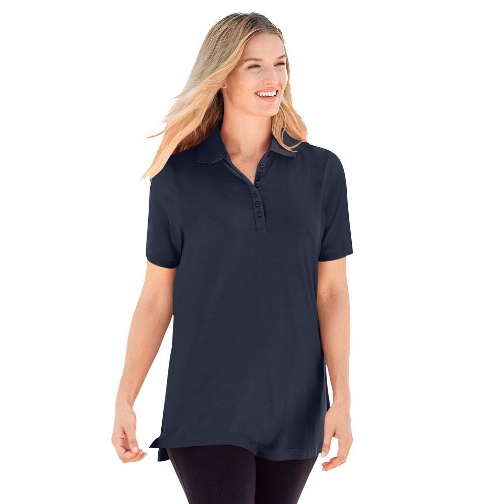 Женщина в женской идеальной рубашке поло с короткими рукавами больших размеров Woman Within, темно-синий
Женщина в женской идеальной рубашке поло с короткими рукавами больших размеров Woman Within, темно-синий