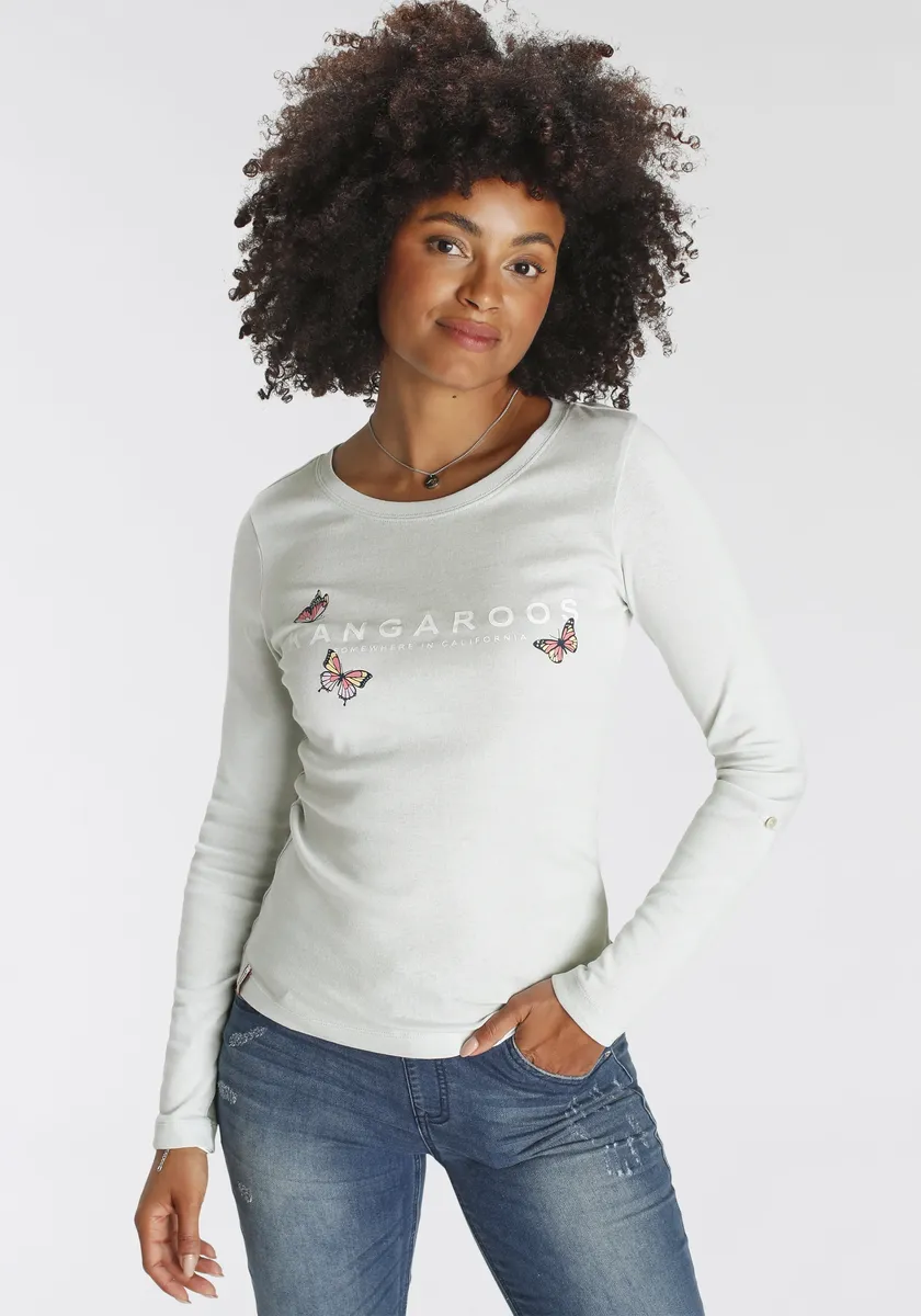 Рубашка KangaROOS с длинными рукавами, логотипом и закатанными рукавами — НОВЫЕ ЦВЕТА, голубой
Рубашка KangaROOS с длинными рукавами, логотипом и закатанными рукавами — НОВЫЕ ЦВЕТА, голубой