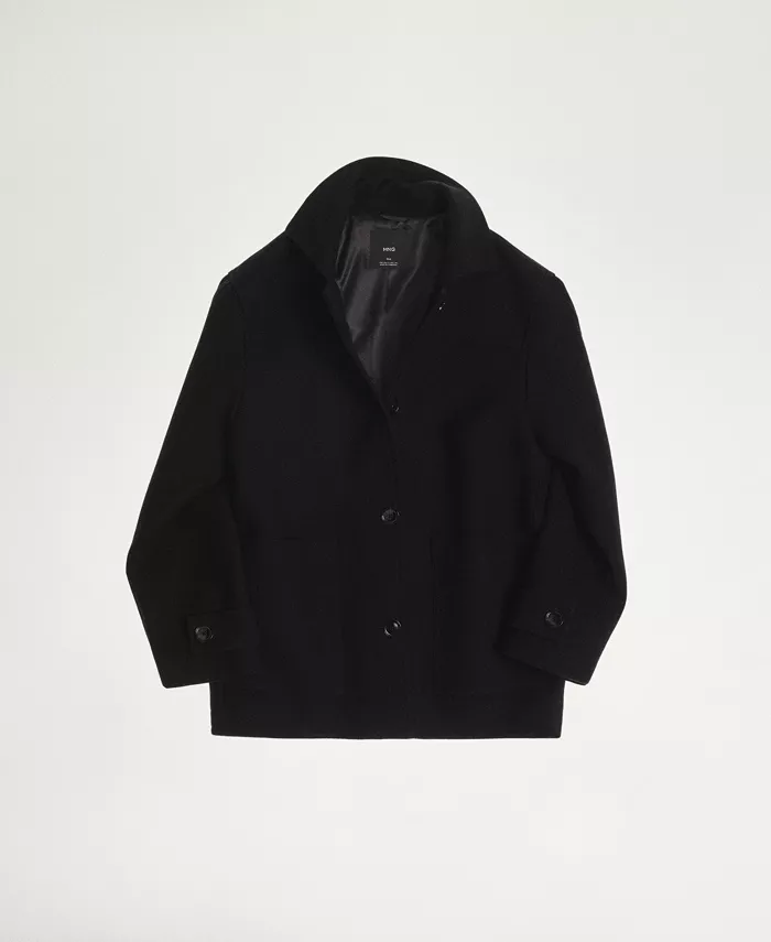 Женское шерстяное пальто с накладными карманами MANGO, черный
Женское шерстяное пальто с накладными карманами MANGO, черный