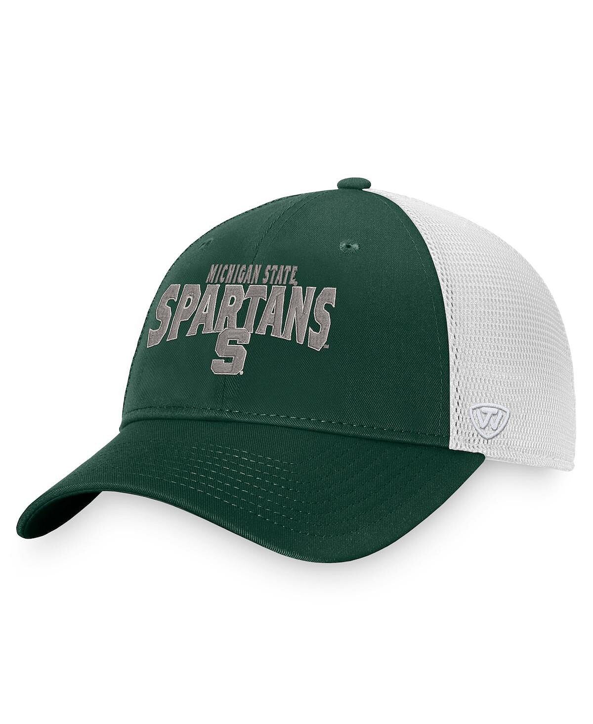 Мужская зелено-белая кепка Michigan State Spartans Breakout Trucker Snapback Top of the World
Мужская зелено-белая кепка Michigan State Spartans Breakout Trucker Snapback Top of the World