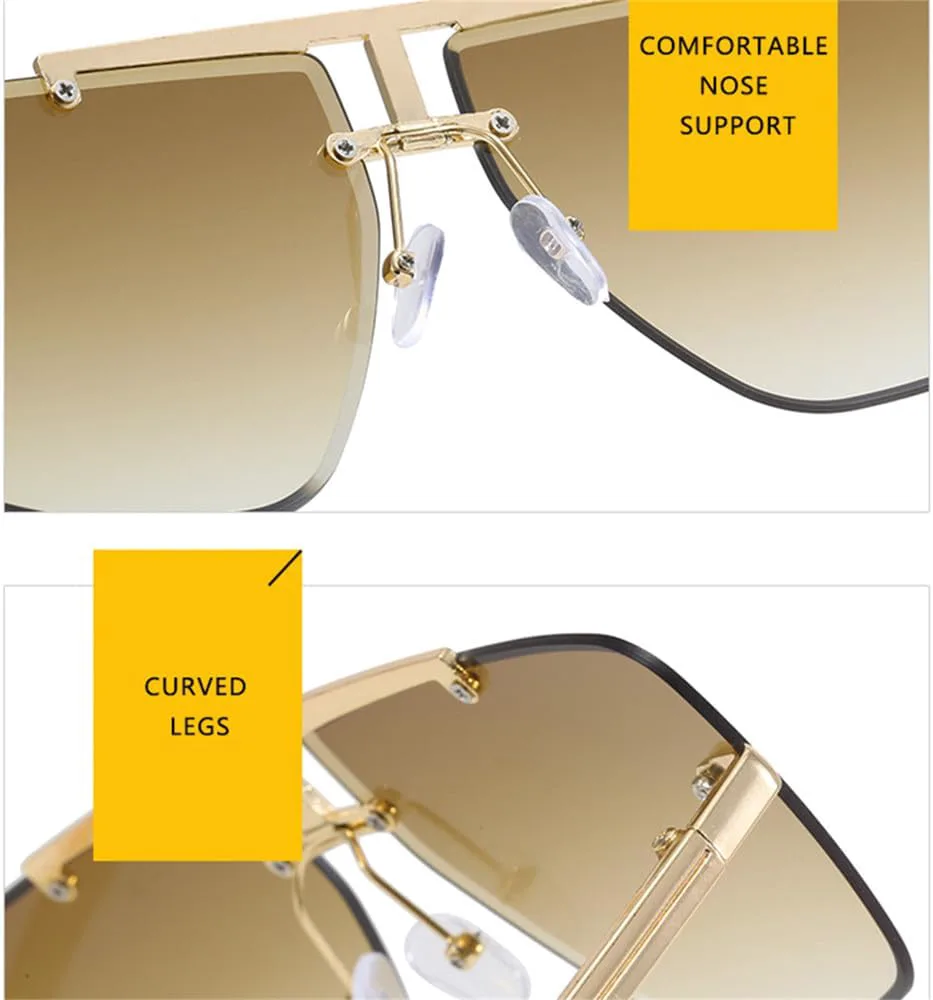 Мужские солнцезащитные очки без оправы для женщин, солнцезащитные очки в металлической оправе для вождения, очки с защитой от УФ-излучения UV400 VFDHN, Gold Tea
Мужские солнцезащитные очки без оправы для женщин, солнцезащитные очки в металлической оправе для вождения, очки с защитой от УФ-излучения UV400 VFDHN, Gold Tea