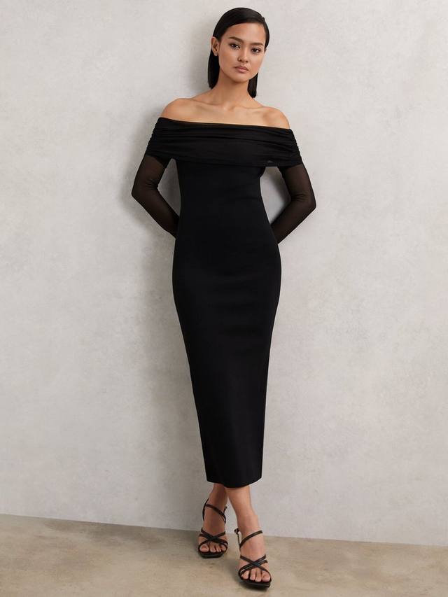 Платье Angelica с бандо и длинными рукавами миди Reiss, Black
Платье Angelica с бандо и длинными рукавами миди Reiss, Black