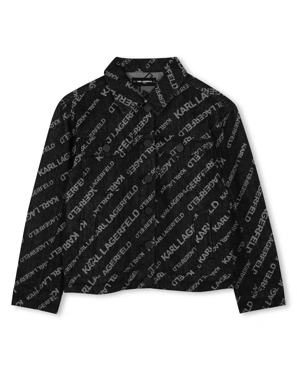Куртка из хлопкового денима для мальчика с монограммным принтом Karl Lagerfeld Kids, темно-серый
Куртка из хлопкового денима для мальчика с монограммным принтом Karl Lagerfeld Kids, темно-серый