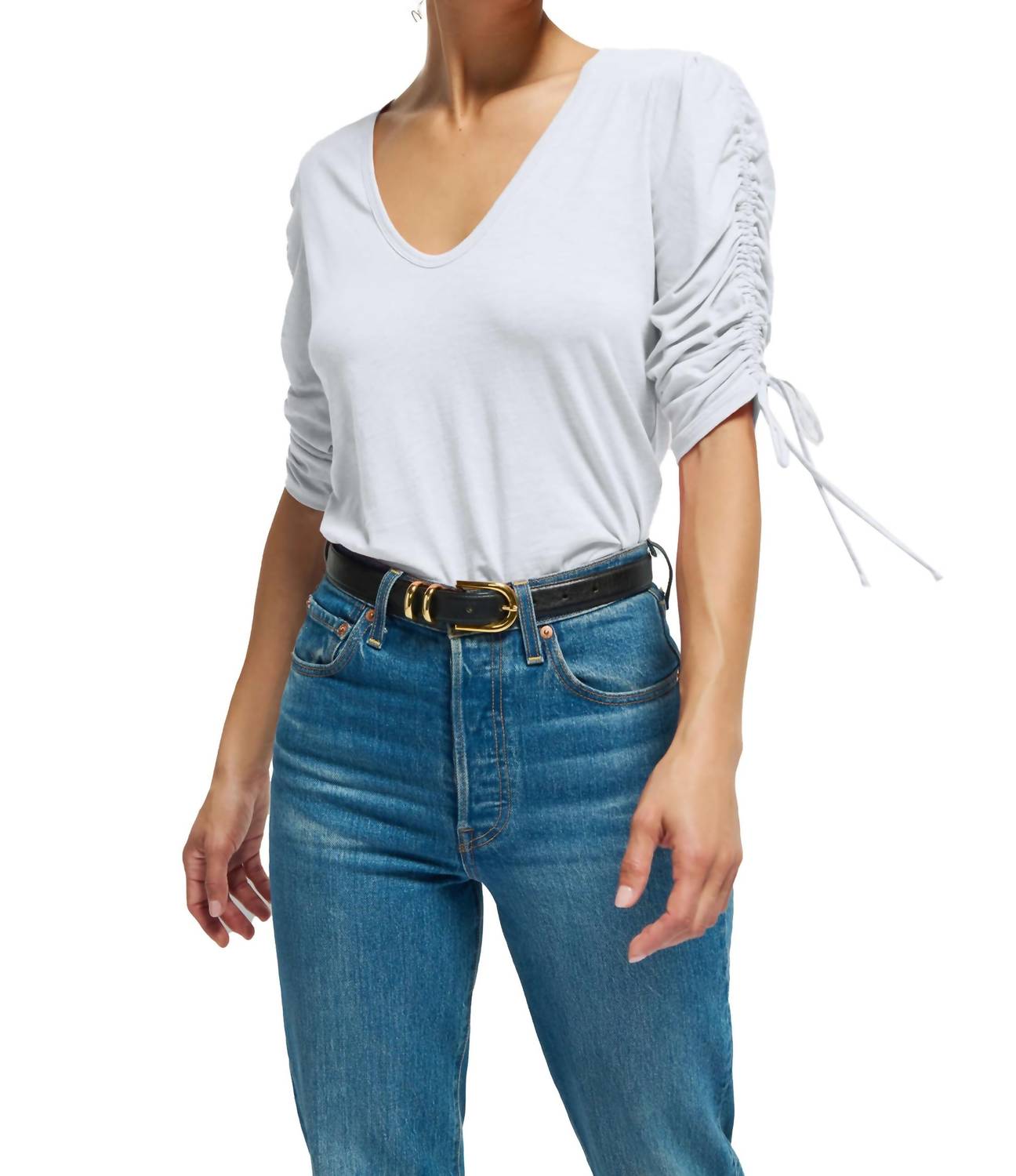 Топ Prima с присборенными рукавами белого цвета Nation LTD
Топ Prima с присборенными рукавами белого цвета Nation LTD