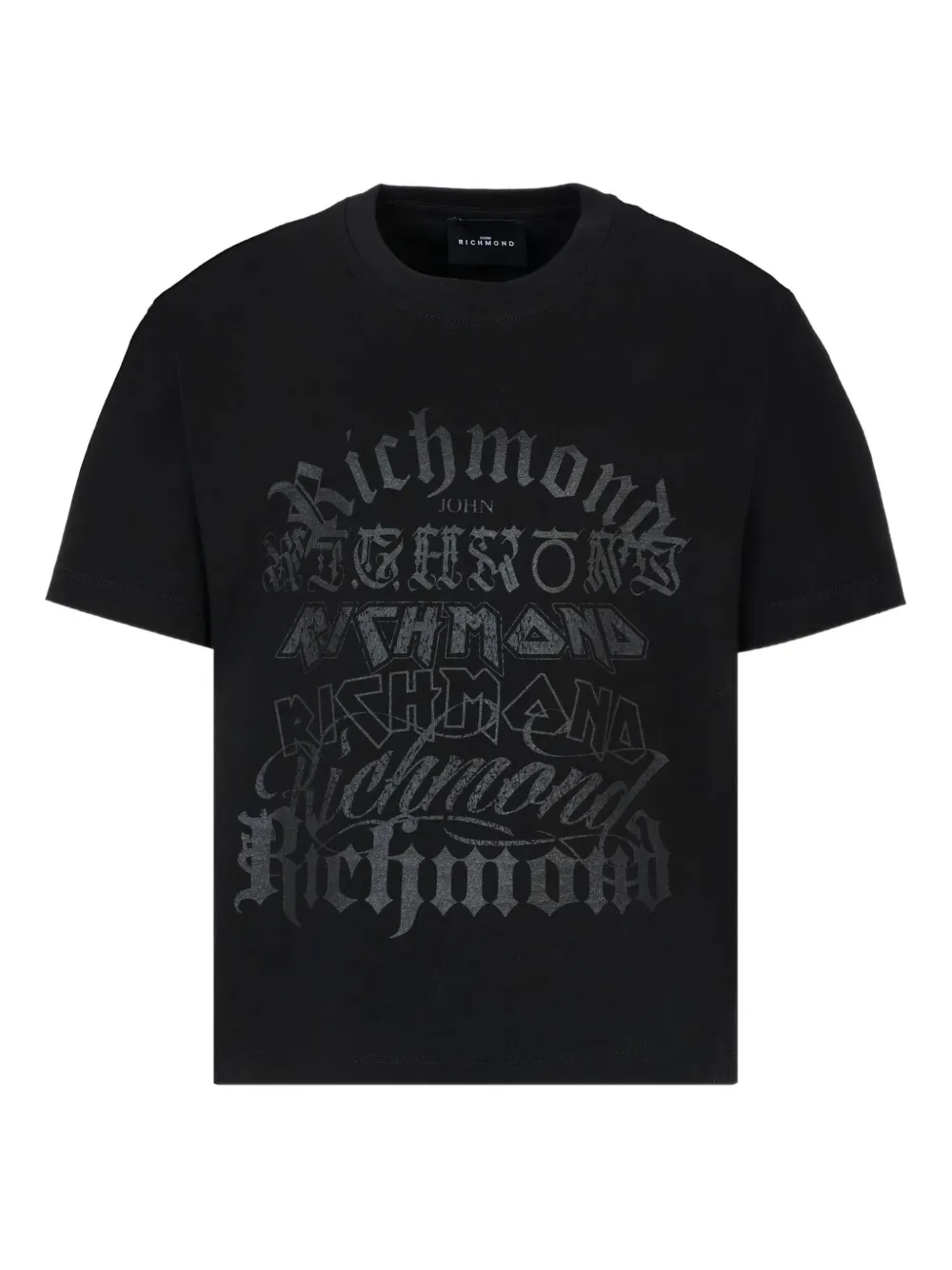 Хлопковая футболка с логотипом John Richmond Junior, черный 
Хлопковая футболка с логотипом John Richmond Junior, черный