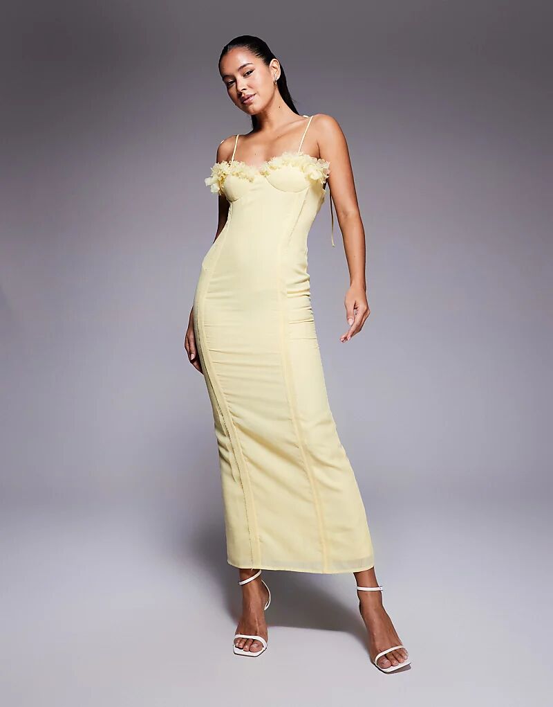 Платье миди с цветочным принтом и объемным бюстгальтером ASOS DESIGN, имитирующее льняной материал, желтого цвета
Платье миди с цветочным принтом и объемным бюстгальтером ASOS DESIGN, имитирующее льняной материал, желтого цвета