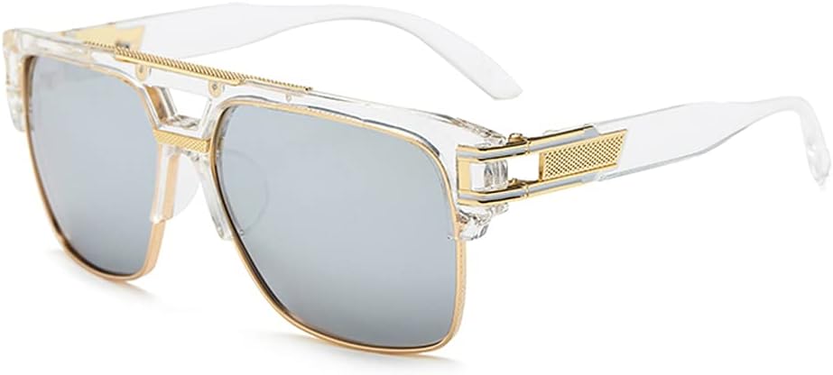 Квадратные солнцезащитные очки Dollger для мужчин, классические большие солнцезащитные очки в стиле ретро, полуободковая оправа из золотистого сплава, защита от УФ-излучения UV400, Clear Frame/Sliver Lens
Квадратные солнцезащитные очки Dollger для мужчин, классические большие солнцезащитные очки в стиле ретро, полуободковая оправа из золотистого сплава, защита от УФ-излучения UV400, Clear Frame/Sliver Lens