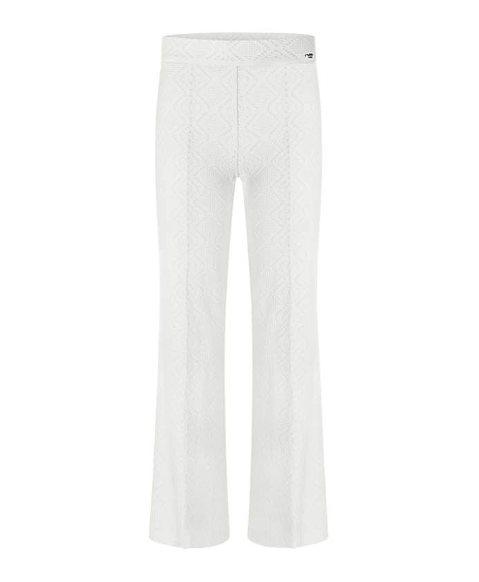 Белые брюки с узором и эластичным поясом Cambio, белый
Белые брюки с узором и эластичным поясом Cambio, белый