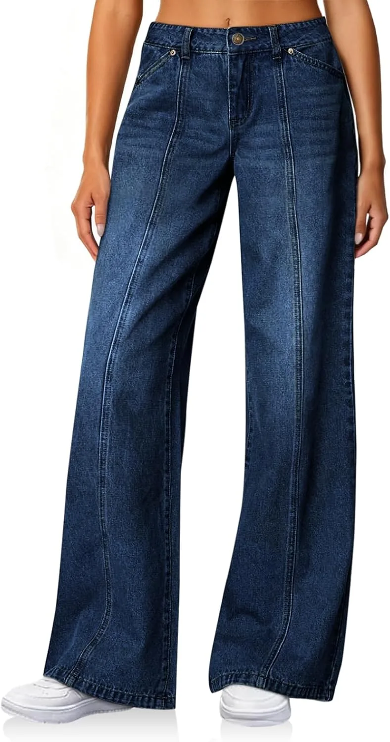 Cicy Bell женские джинсы wide leg high waisted baggy stretchy front seam с карманами
Cicy Bell женские джинсы wide leg high waisted baggy stretchy front seam с карманами