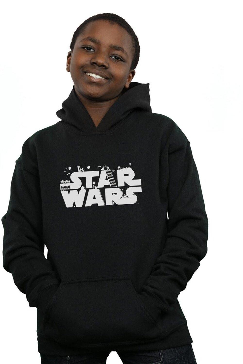 Минималистичная толстовка с логотипом Star Wars, черный