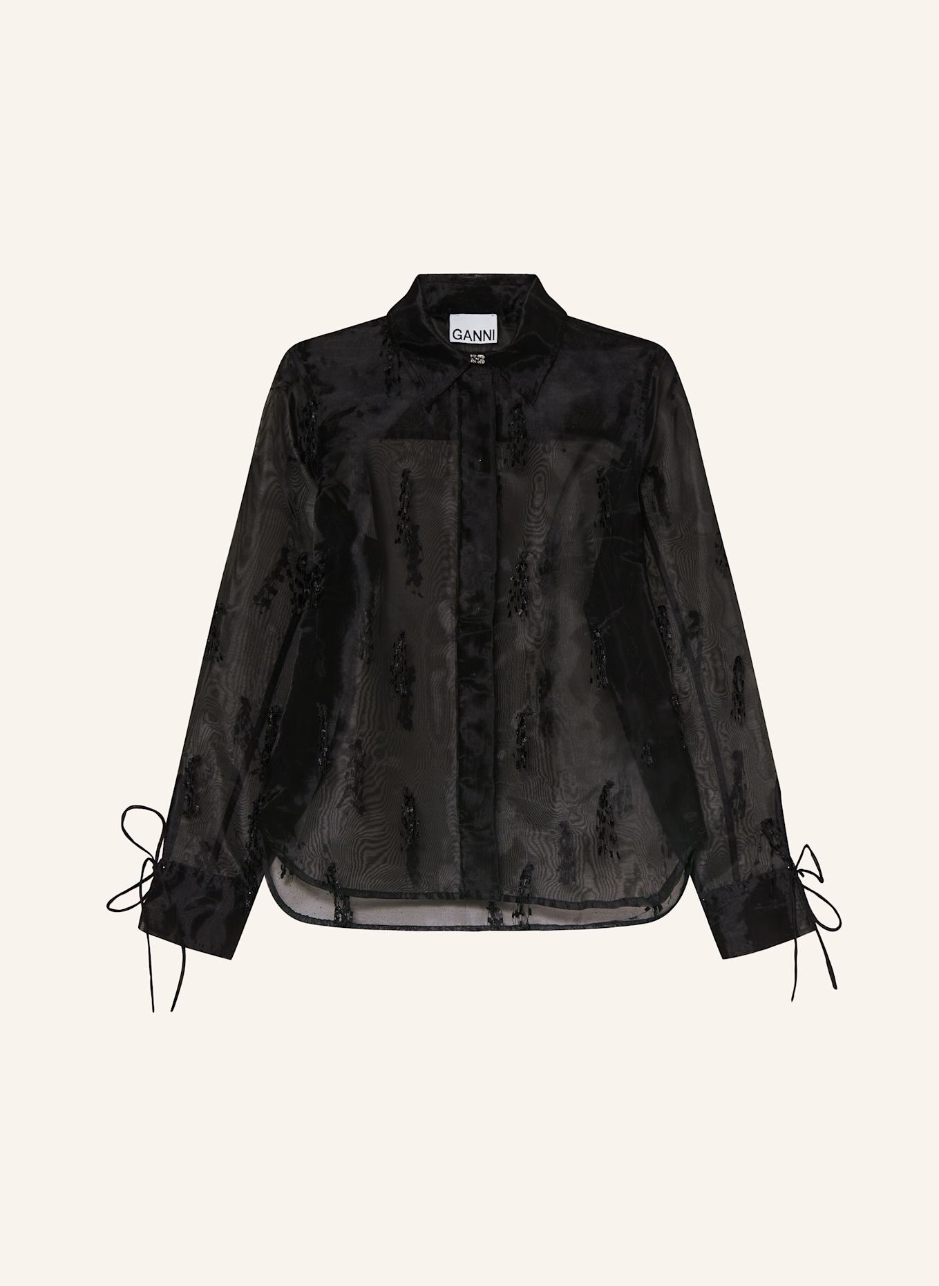 Рубашка блузка Ganni, черный
Рубашка блузка Ganni, черный