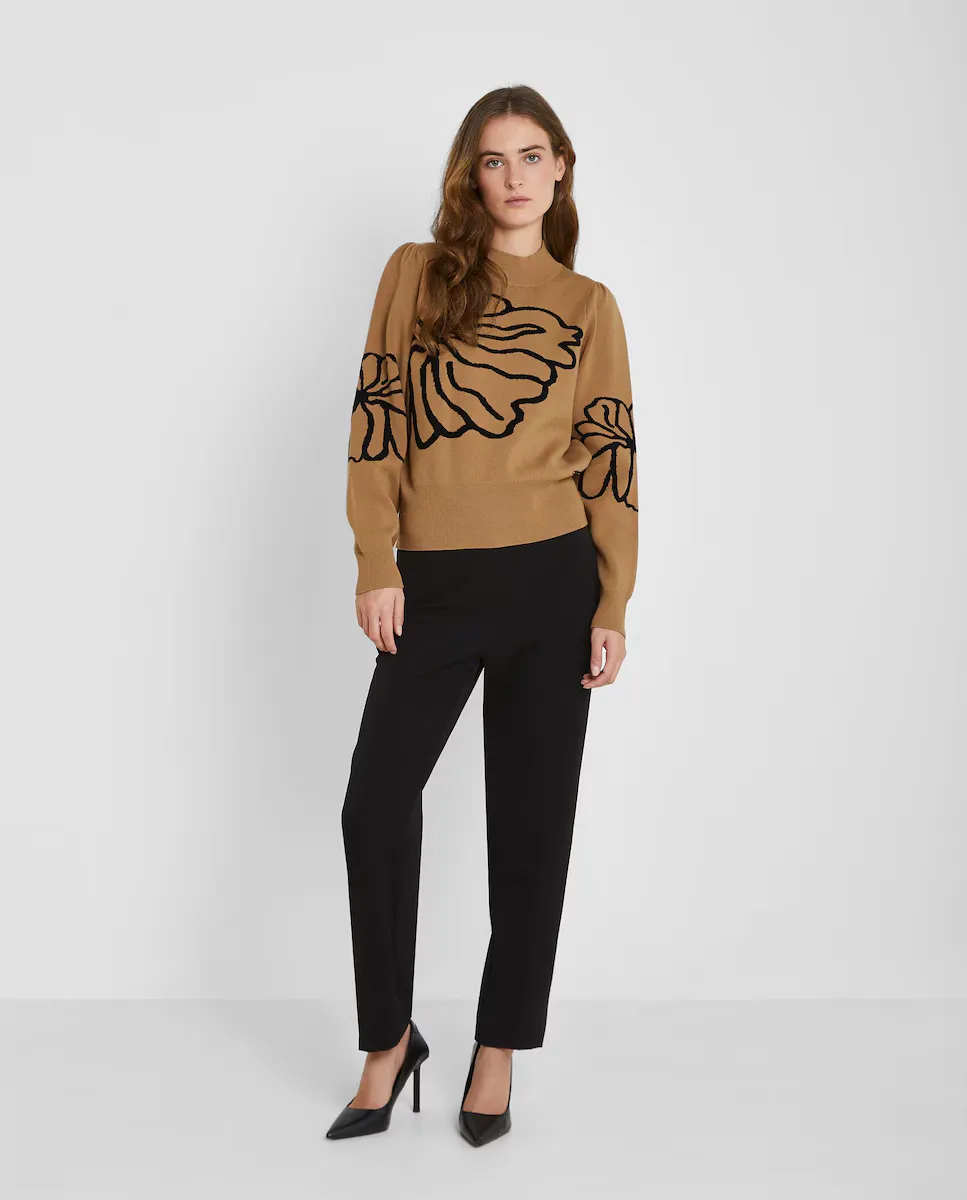 Женский свитер с воротником Перкинс и присборенными плечами Trucco, коричневый
Женский свитер с воротником Перкинс и присборенными плечами Trucco, коричневый