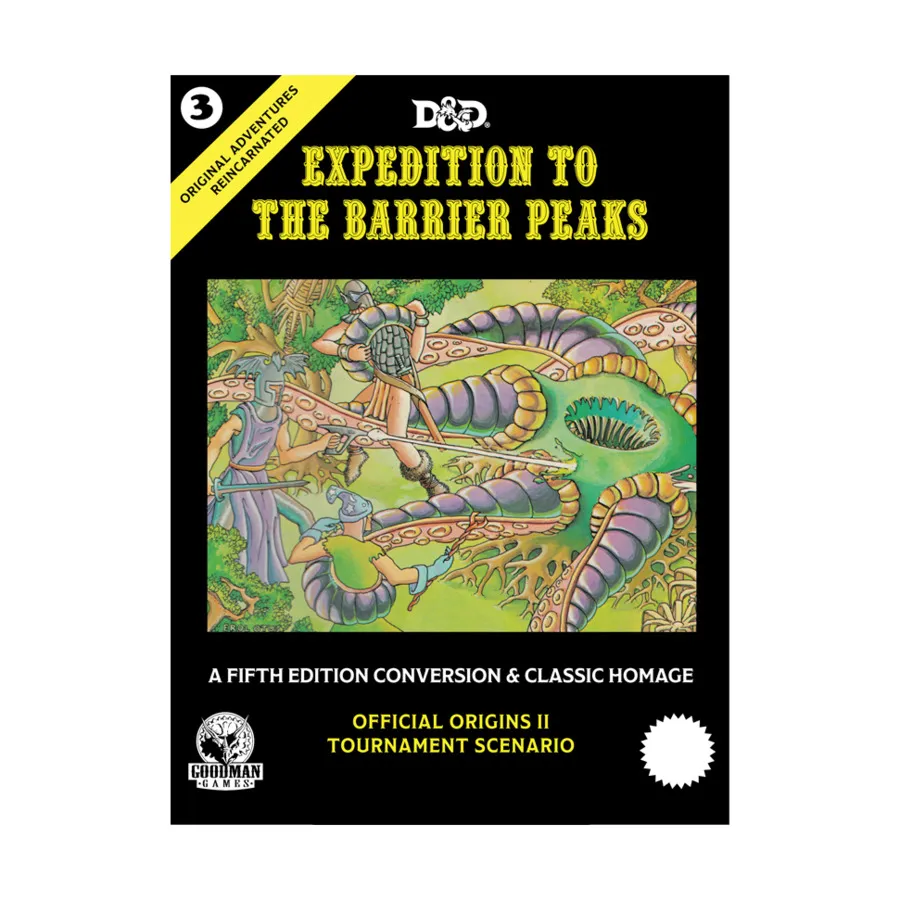 Expedition to the Barrier Peaks (5e), Original Adventures Reincarnated (5E) (Goodman Games), твердый переплет
Expedition to the Barrier Peaks (5e), Original Adventures Reincarnated (5E) (Goodman Games), твердый переплет