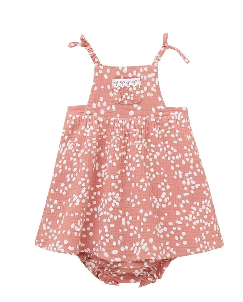 Платье для девочки из бамбулы в горошек и трусики в тон Dadati, цвет Maquillaje
Платье для девочки из бамбулы в горошек и трусики в тон Dadati, цвет Maquillaje