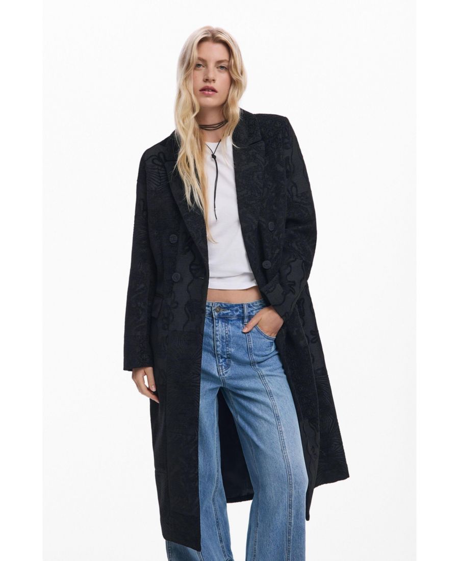 Женское черное фактурное пальто Desigual, Black
Женское черное фактурное пальто Desigual, Black