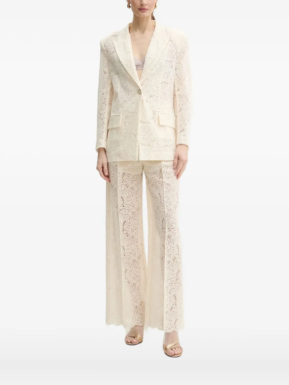 Однобортный блейзер с кружевными вставками SIMONA CORSELLINI, нейтральный
Однобортный блейзер с кружевными вставками SIMONA CORSELLINI, нейтральный