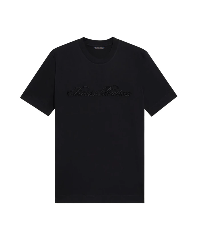 Хлопковая футболка с логотипом Brooks Brothers, черный
Хлопковая футболка с логотипом Brooks Brothers, черный