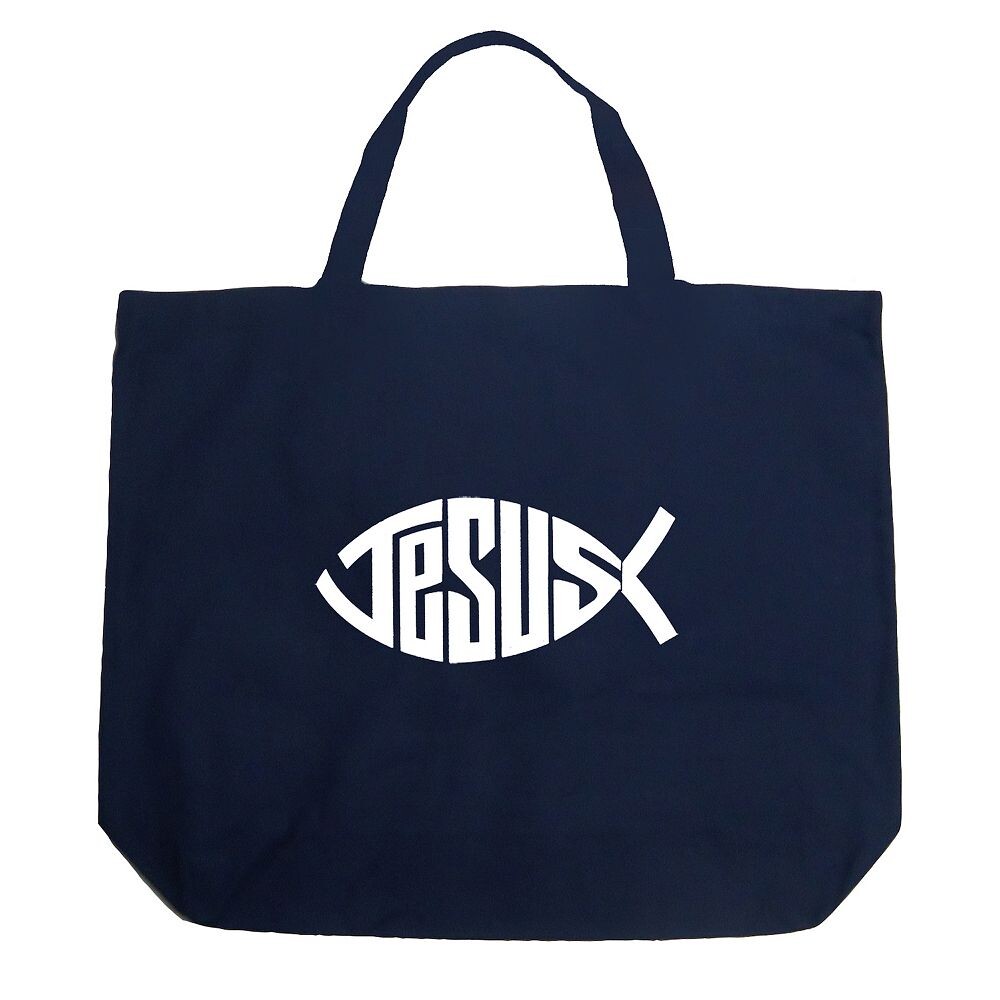 Большая сумка-тоут Word Art - Символ рыбы с именем христианина Иисуса LA Pop Art, темно-синий
Большая сумка-тоут Word Art - Символ рыбы с именем христианина Иисуса LA Pop Art, темно-синий