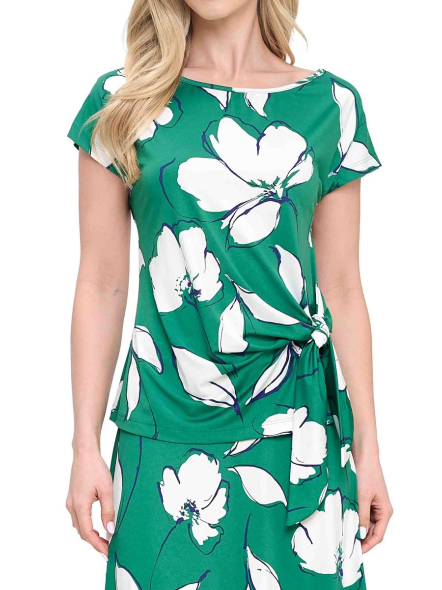 Топ с цветочным принтом и боковым узлом Renee C., зеленый
Топ с цветочным принтом и боковым узлом Renee C., зеленый