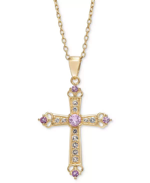 Ожерелье с подвеской в виде креста длиной 18 дюймов с небесно-голубым топазом (1/3 карата tw) и белым топазом (5/8 карата tw) из стерлингового серебра с позолотой 14 карат (также с цитрином, ониксом, перидотом и родолитом) Macy'S, amethyst
Ожерелье с подвеской в виде креста длиной 18 дюймов с небесно-голубым топазом (1/3 карата tw) и белым топазом (5/8 карата tw) из стерлингового серебра с позолотой 14 карат (также с цитрином, ониксом, перидотом и родолитом) Macy'S, amethyst