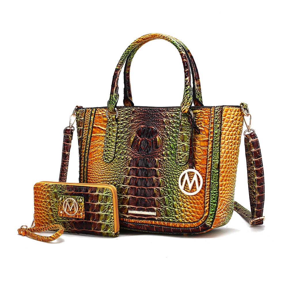 Bonnie Градиентная радужная женская сумка-портфель из искусственной кожи с тиснением под крокодила и кошельком от Mia K MKF Collection By Mia K., коричневый
Bonnie Градиентная радужная женская сумка-портфель из искусственной кожи с тиснением под крокодила и кошельком от Mia K MKF Collection By Mia K., коричневый