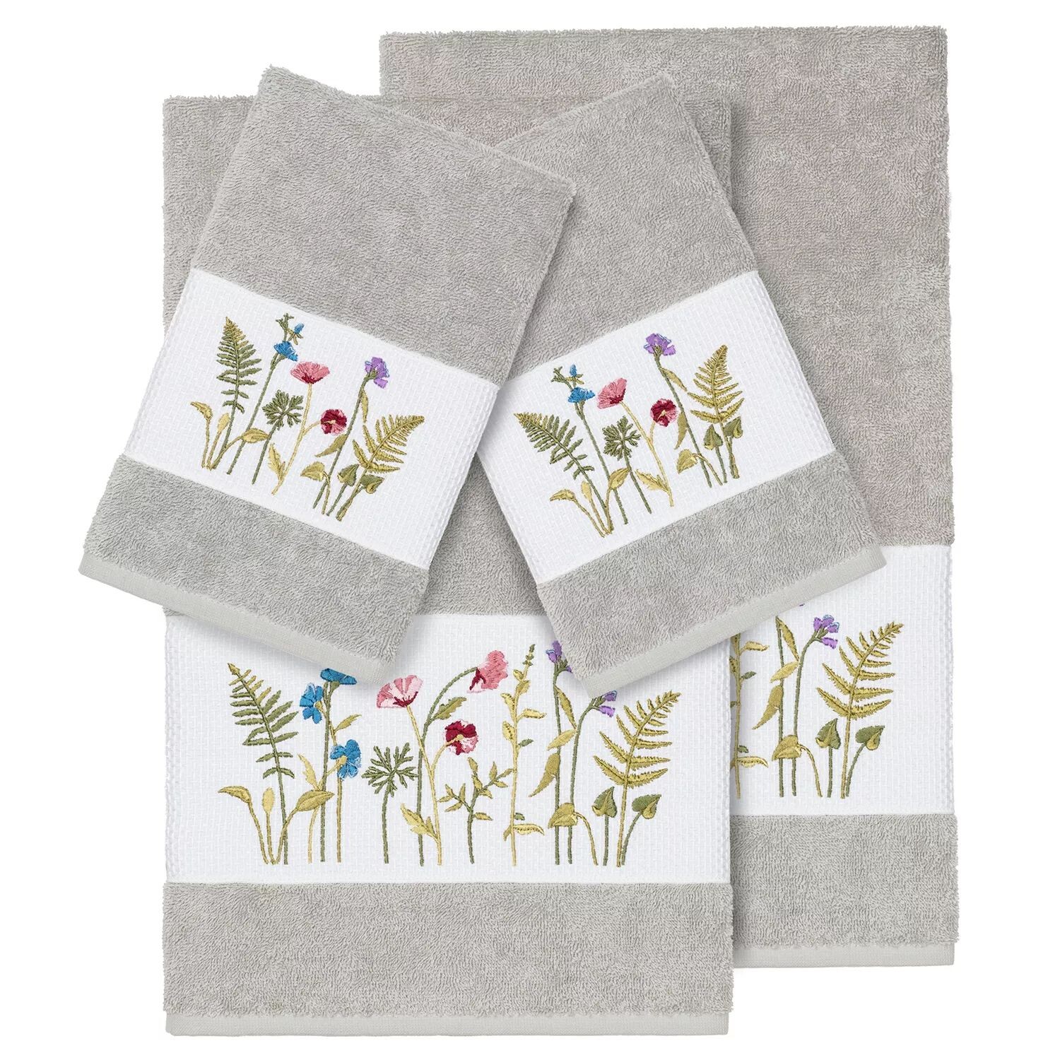 Linum Home Textiles Набор из 4 украшенных банных полотенец Serenity, светло-серый
Linum Home Textiles Набор из 4 украшенных банных полотенец Serenity, светло-серый