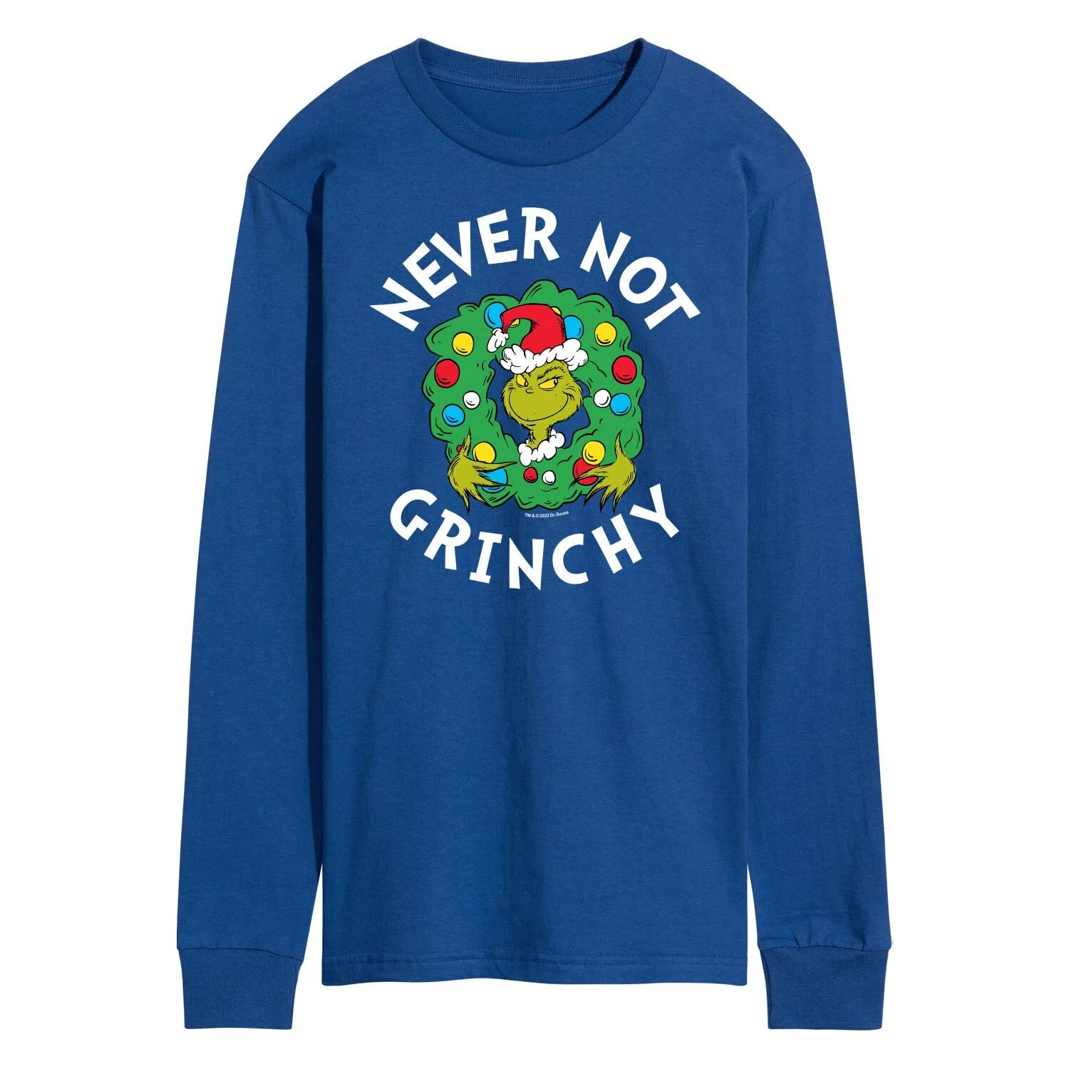 Мужская футболка с длинными рукавами Dr. Seuss Grinch Never Not Grinchy Licensed Character
Мужская футболка с длинными рукавами Dr. Seuss Grinch Never Not Grinchy Licensed Character