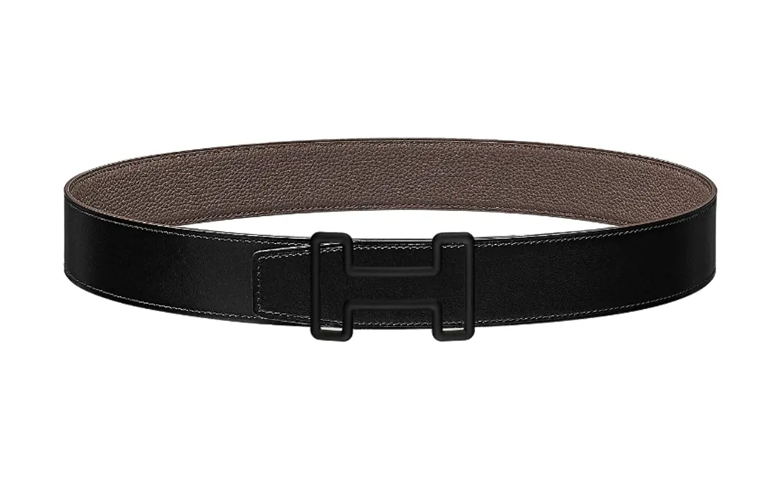 Удобный прочный черный гладкий ремень из кожи с двусторонней пряжкой Мужской черный/оловянно-серый Ширина: 3,8 см HERMES
Удобный прочный черный гладкий ремень из кожи с двусторонней пряжкой Мужской черный/оловянно-серый Ширина: 3,8 см HERMES