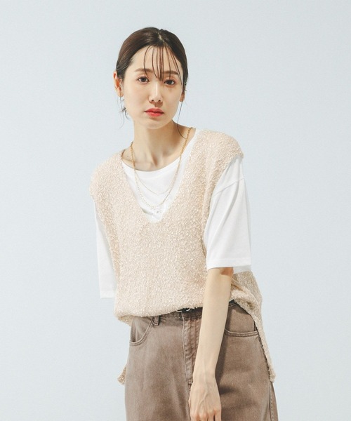 Жилет и футболка с коротким рукавом из ленточной пряжи GLOBAL WORK, цвет слоновая кость
Жилет и футболка с коротким рукавом из ленточной пряжи GLOBAL WORK, цвет слоновая кость