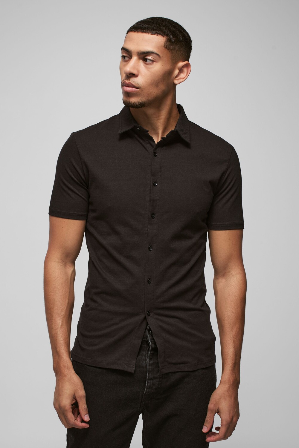 Рубашка BoohooMAN Jersey с короткими рукавами, черный
Рубашка BoohooMAN Jersey с короткими рукавами, черный