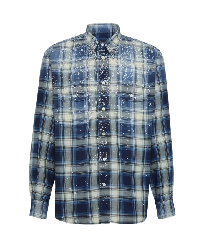 Синяя клетчатая рубашка с длинными рукавами Dsquared2, синий
Синяя клетчатая рубашка с длинными рукавами Dsquared2, синий