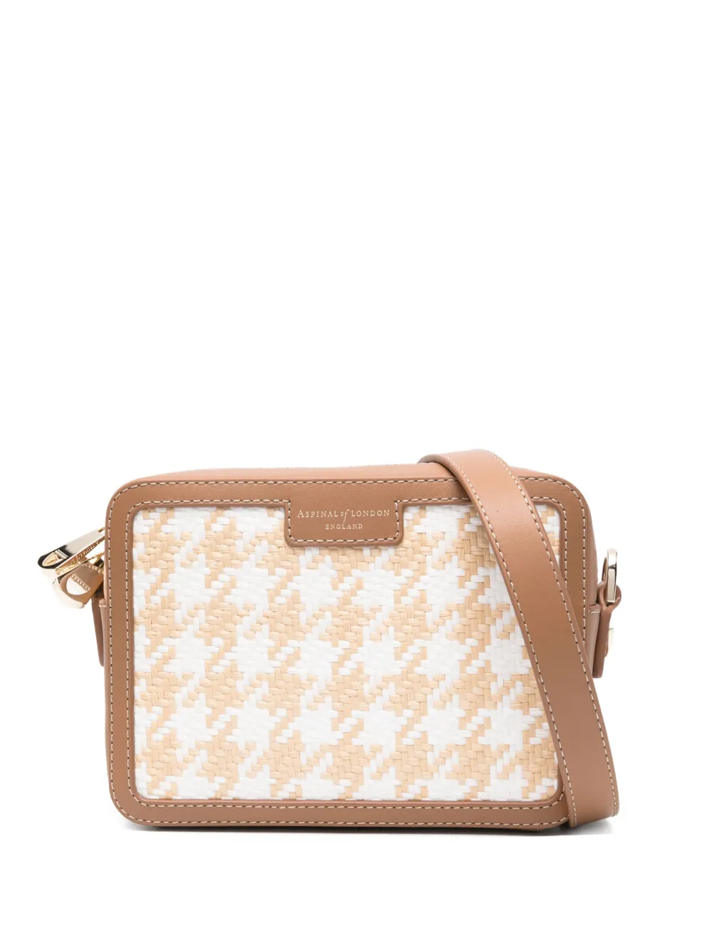 Сумка через плечо в ломаную клетку Aspinal Of London, нейтральный 
Сумка через плечо в ломаную клетку Aspinal Of London, нейтральный