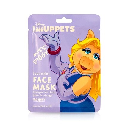Маска для лица Disney Muppet Miss Piggy Увлажняющая и расслабляющая тканевая маска с экстрактом лаванды 30 г, Mad Beauty
Маска для лица Disney Muppet Miss Piggy Увлажняющая и расслабляющая тканевая маска с экстрактом лаванды 30 г, Mad Beauty