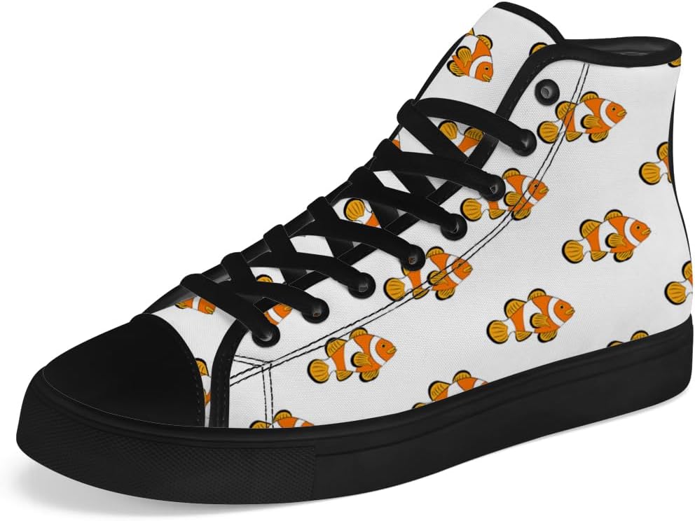 Мужские и женские кеды-кроссовки с высокой посадкой из холста с фантазийным рисунком клоунской рыбки, шнуровка, повседневная обувь Chebing, оранжевый
Мужские и женские кеды-кроссовки с высокой посадкой из холста с фантазийным рисунком клоунской рыбки, шнуровка, повседневная обувь Chebing, оранжевый