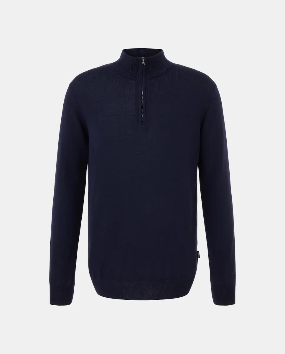 Мужской свитер из мериносовой шерсти с полу-молнией и налокотниками Façonnable, синий
Мужской свитер из мериносовой шерсти с полу-молнией и налокотниками Façonnable, синий