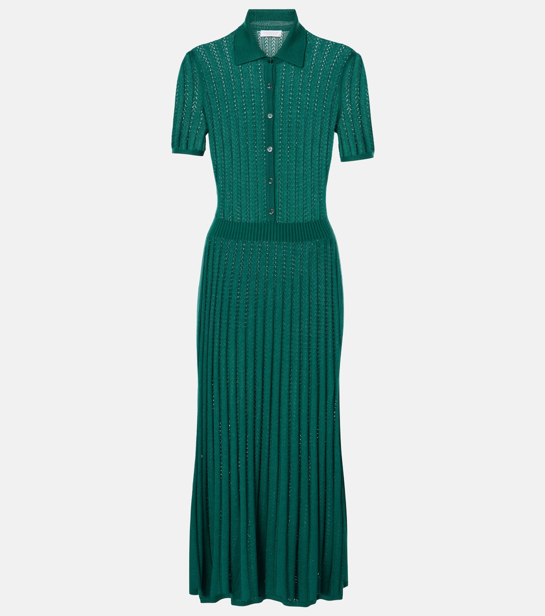 Трикотажное платье-рубашка из кашемира и шелка Gabriela Hearst, Emerald Green
Трикотажное платье-рубашка из кашемира и шелка Gabriela Hearst, Emerald Green