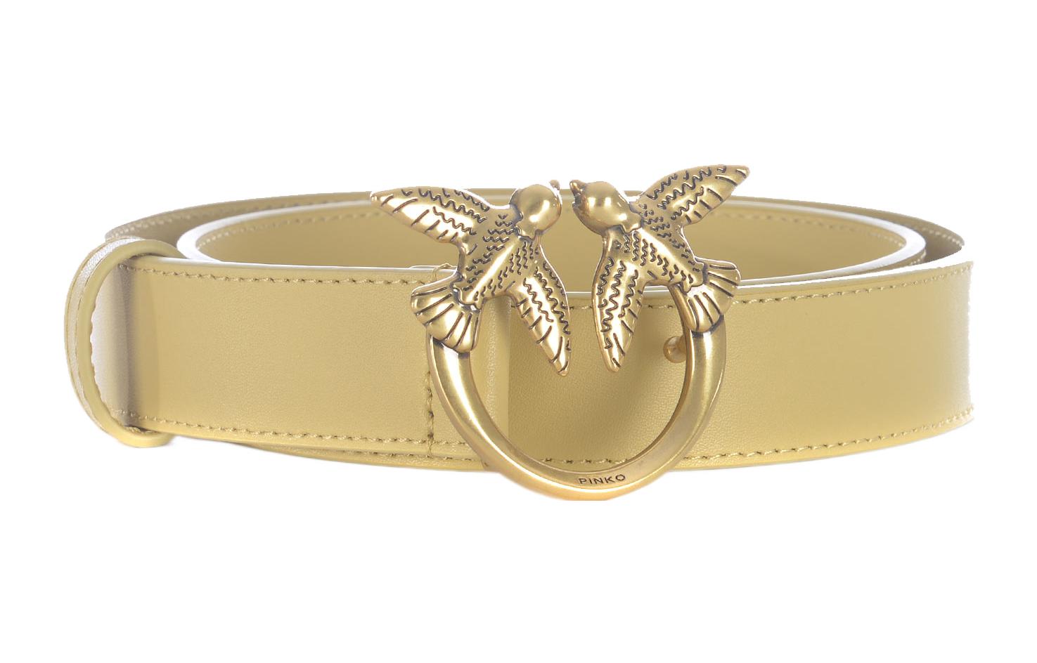 Кожаный ремень женский светло-желтый PINKO 
Кожаный ремень женский светло-желтый PINKO