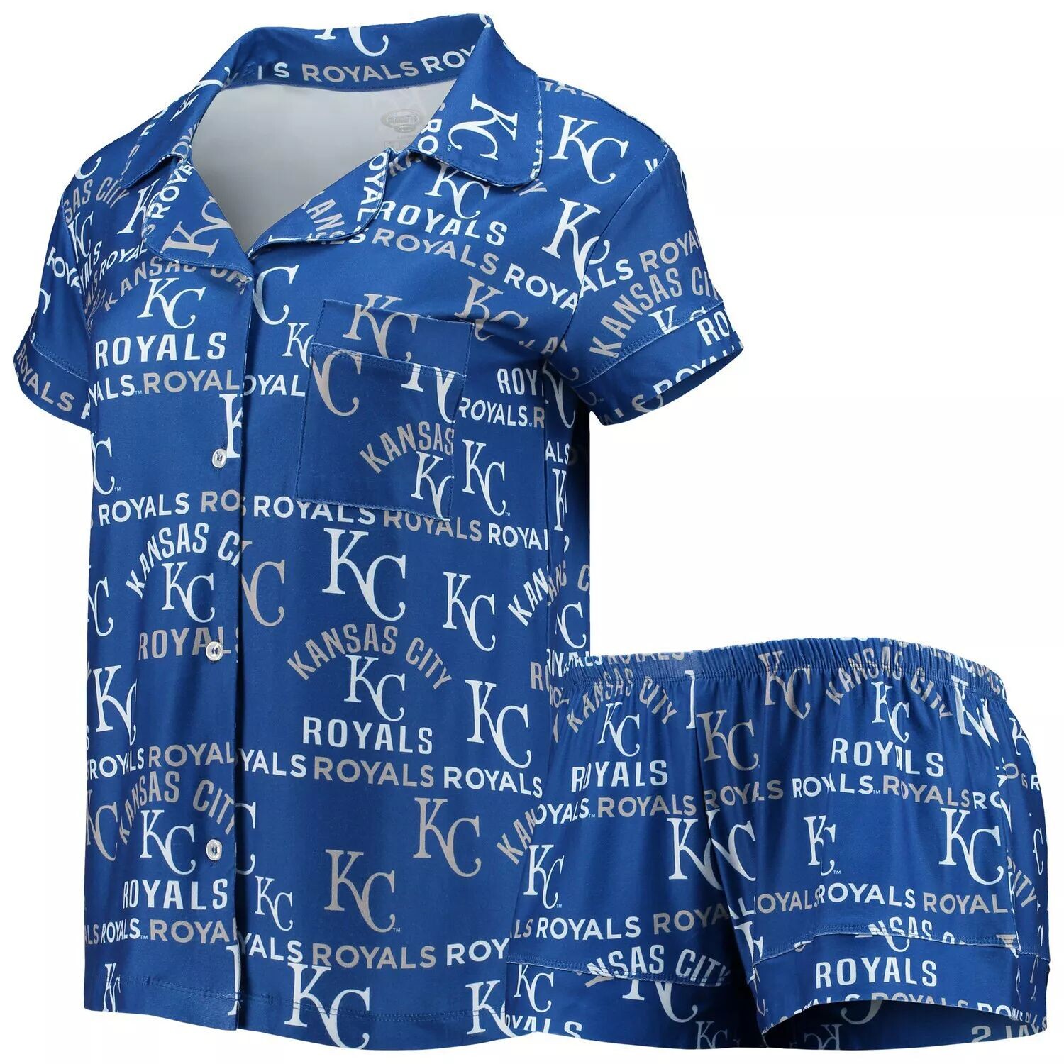 Женский комплект для сна Concepts Sport Royal Kansas City Royals Flagship со сплошным принтом и шортами
Женский комплект для сна Concepts Sport Royal Kansas City Royals Flagship со сплошным принтом и шортами