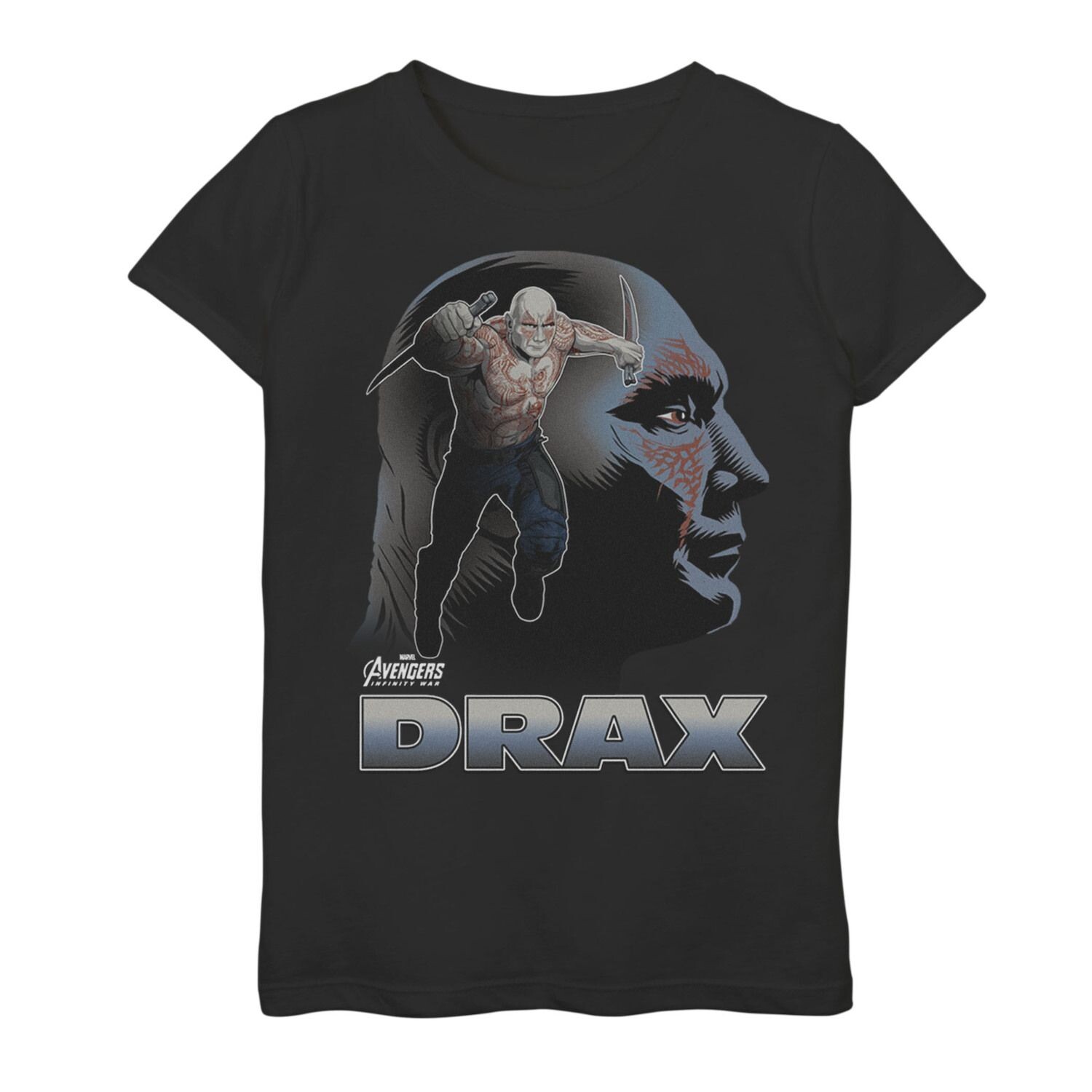 Футболка с изображением профиля Marvel Infinity War Drax для девочек 7–16 лет Marvel
Футболка с изображением профиля Marvel Infinity War Drax для девочек 7–16 лет Marvel