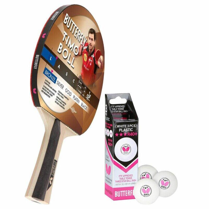 Butterfly 1x ракетка для настольного тенниса Timo Boll Bronze 85011 + 3x 40+ 3*** мяча TT
Butterfly 1x ракетка для настольного тенниса Timo Boll Bronze 85011 + 3x 40+ 3*** мяча TT