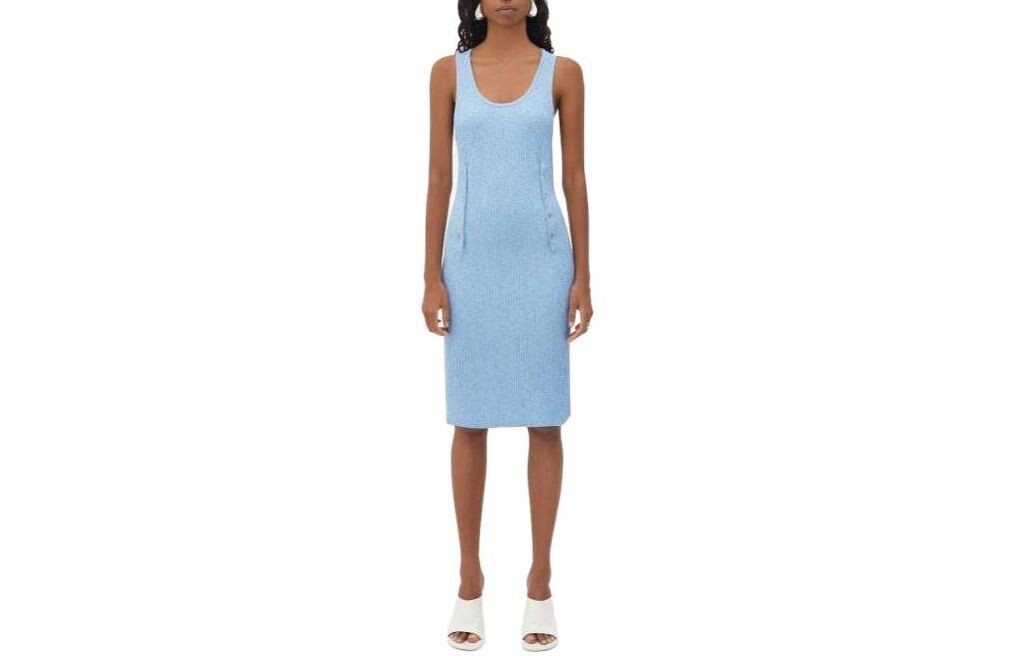 Платье без рукавов женское небесно-голубое Bottega Veneta 
Платье без рукавов женское небесно-голубое Bottega Veneta